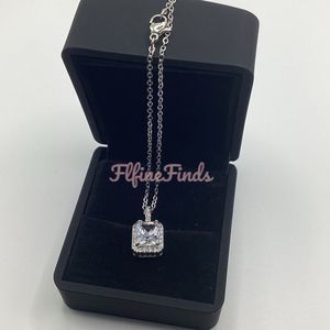 💎1.5 TWC Rectangle Cut Halo Diamond Pendant necklace💎